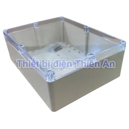 Hộp nhựa điện tử 320x240x110mm nắp trong suốt bằng mica có roăng chống nước_4
