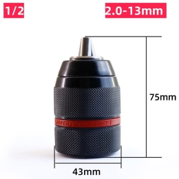 Đầu Kẹp Mũi Khoan Bằng Kim Loại 13mm AutoLock viền đỏ đầu 2 mảnh SANOU_6