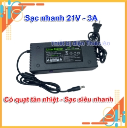 Sạc Nhanh 21V 3A 63w Adapter chân sạc 5.5 có quạt tản nhiệt