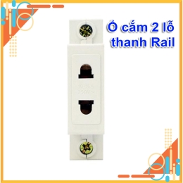 Ổ Cắm Điện 2 Lỗ Lắp Ray Cho Tủ Điện Dân Dụng Ổ Cắm Cài Ray