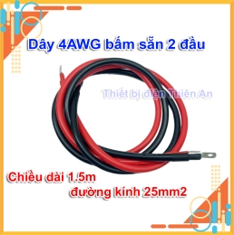 Dây điện Silicone 4AWG Siêu Mềm Bấm Sẵn Dài 1.5m