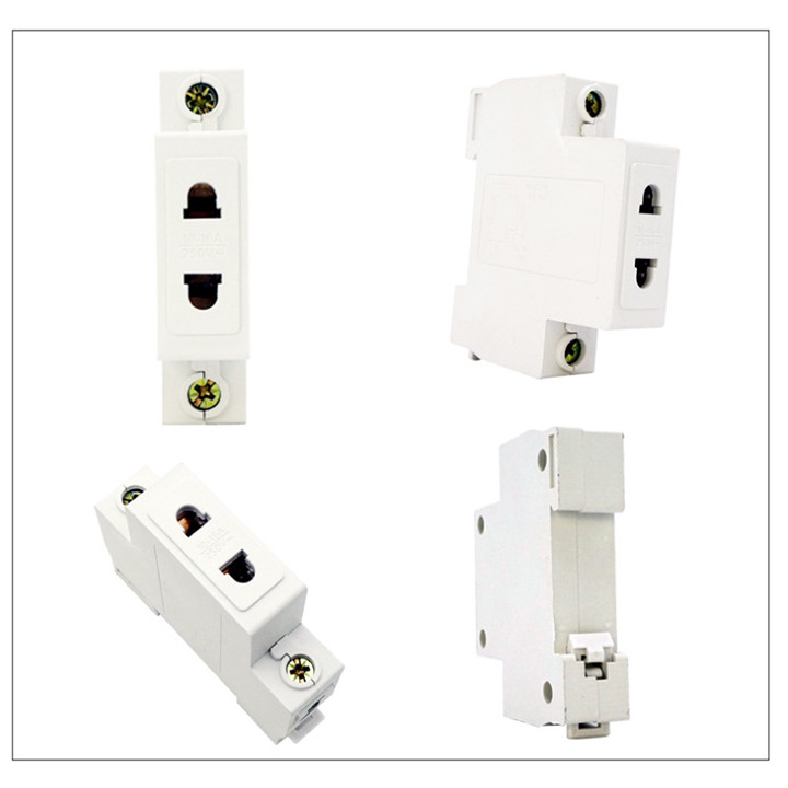 Ổ Cắm Điện 2 Lỗ Lắp Ray Cho Tủ Điện Dân Dụng - 02