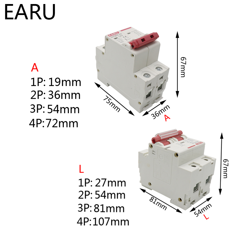 Bộ Ngắt Mạch CB DC 1000V EARU 32A 2P – Aptomat 1 Chiều Cho Solar - 03