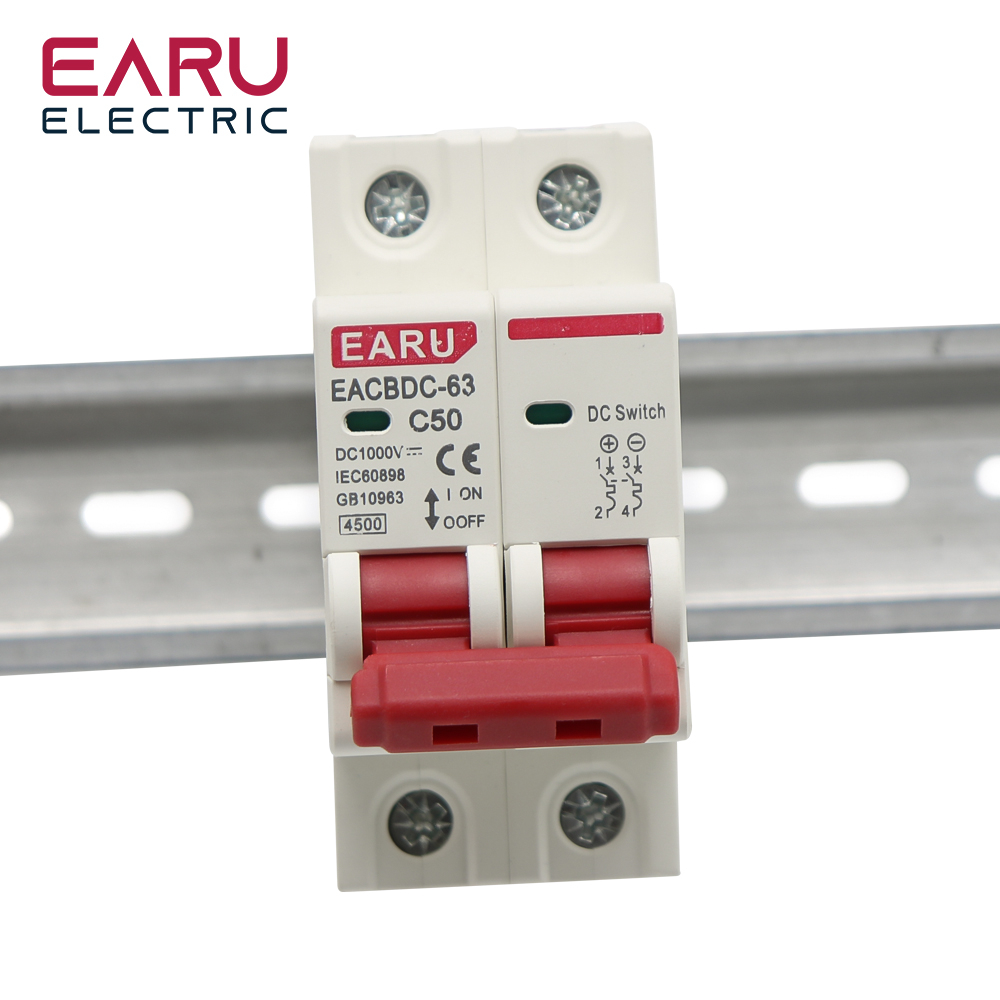 Bộ Ngắt Mạch CB DC 1000V EARU 32A 2P – Aptomat 1 Chiều Cho Solar - 01